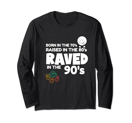 90s Raver Techno House Musica Maglia a Manica