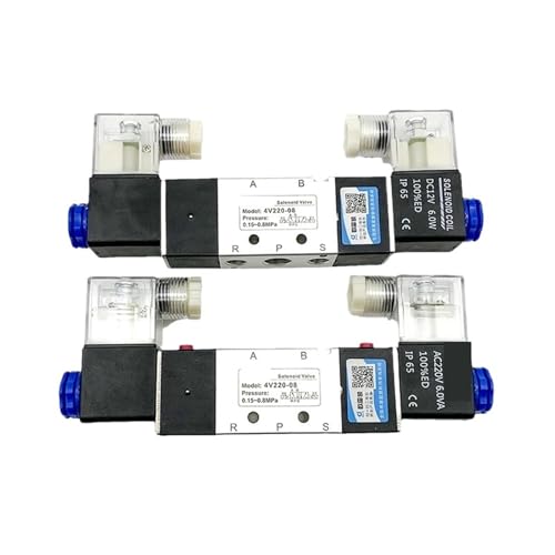 Válvula solenoide 2 posiciones 5 puertos 4V320-10 AC220V doble bobina 3