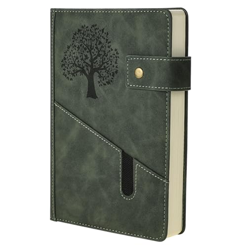 Thboxes Journal Notebook A5 Ruled 360 Pages PU Leather Hardcover Notebook Dark Green