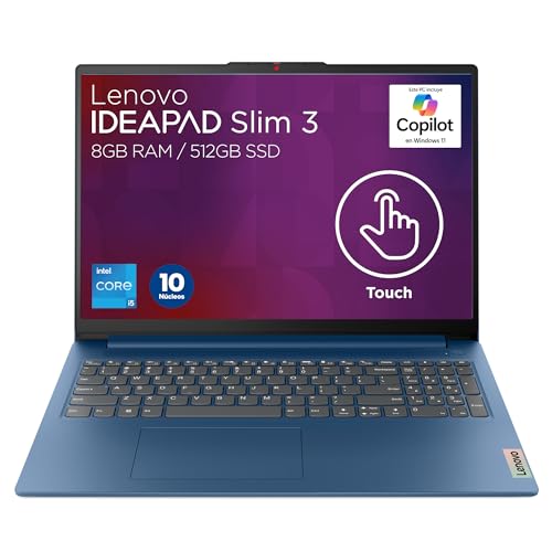 Laptops, Personal Computer Lenovo Laptop IdeaPad Slim 3 15.6' FHD Touchscreen | Intel Core i5 13va Gen 10 Núcleos 8GB RAM, 512GB SSD | con Lector de Tarjetas