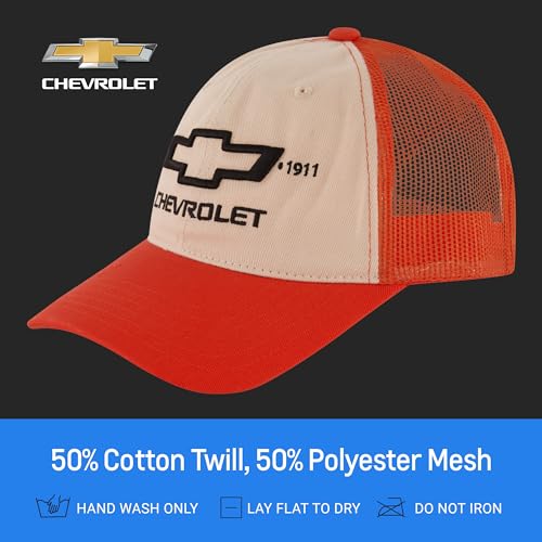 Image of Chevrolet Truck Hat, Multi, One Size | Logo Mesh Adjustable Snapback Baseball Cap with Curved Brim