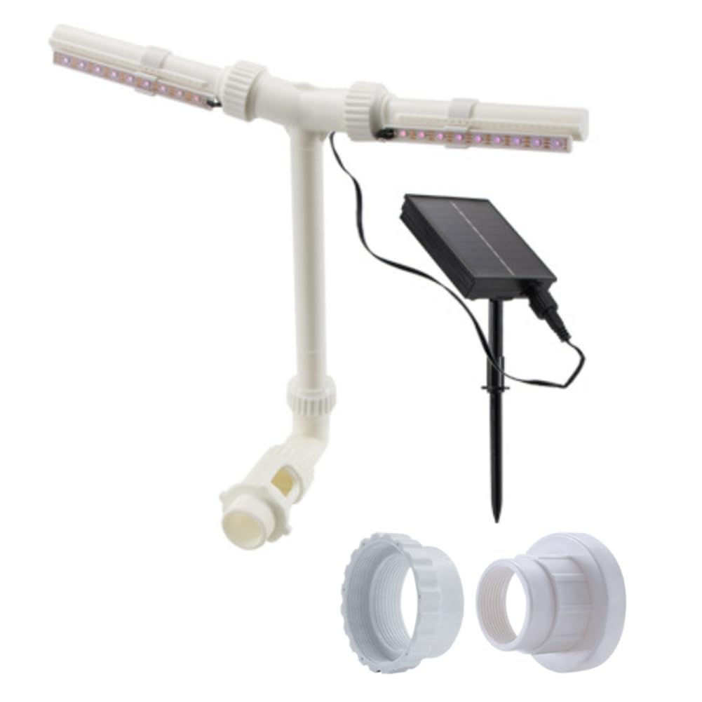 CTRLZS Solar Pool Fountain for Above and In-Ground Pools with RGB Lights and Auto Light Sensing Dual Pool Sprinkler Fountain