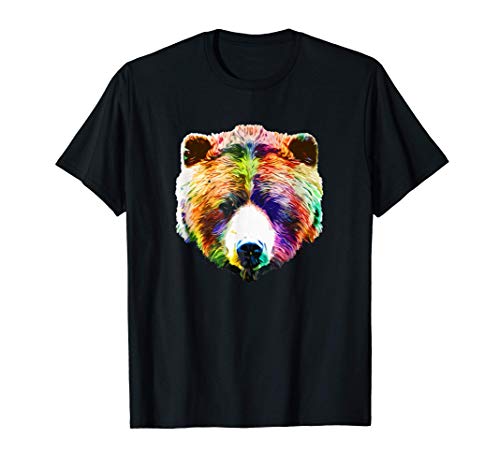 Geometric Fractal Colorful Bear Design T-Shirt 1 Geometric Fractal Colorful Bear Design T-Shirt