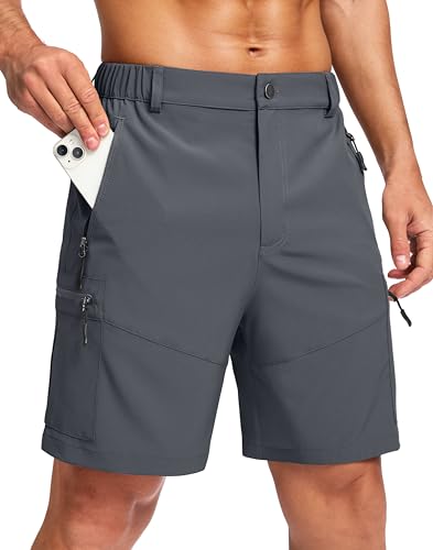 Pudolla Men's Hiking Cargo Shorts Lightweight 7' Travel...