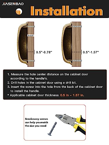 JIASENBAO Antique Brass Cabinet Cup Pulls 3" Hole Center 2 Pack Vintage Drawer Pulls Kitchen Hardware Cabinet Handles Dresser Handles Knobs - Image 7