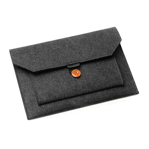 Sacoche multi-poches pour tablette et ordinateur portable en feutre gris