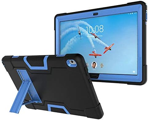 Cherry for Lenovo Tab P10 (TB-X705F/TB-X705L) 10.1 Inch Tablet Case,Heavy Duty Shockproof Hybrid Rugged Hard Armor Full Body Protective Case Build in Kickstand for Lenovo Tab 10.1" Case(Black/Blue)