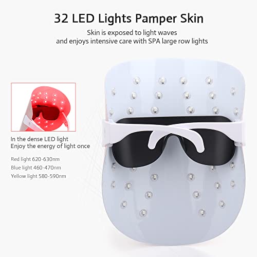 ENLIWISH LED Face Mask Light Therapy 3 Color Settings LED Mask Light Therapy - Anti Aging Red light - Skin Rejuvenation & Wrinkle Reduction - Soft & Lightweight - Portable... - Image 6