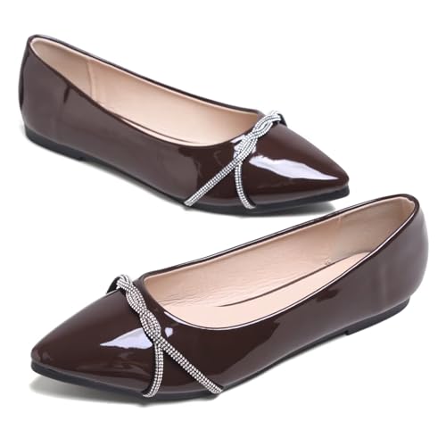 Image of Stunner Womens Flats Fashion Pointed Toe Bowknot Ballet Flats Cute Slip On Dress Flats Comfortable Party Wedding Flats2