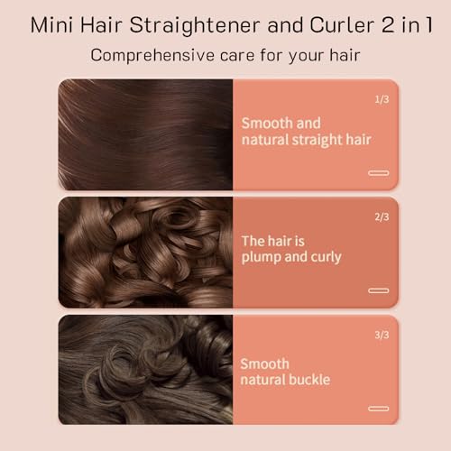 Plancha y rizador mini 2 en 1 para cabello portátil miniatura 3