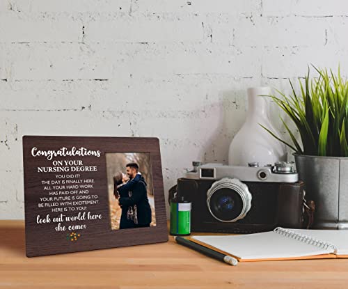 Nursing Degree Graduation Gifts Picture Frame, Tabletop Picture Frame Plaque Gift, Nurse Photo Frame Home Decor Sign, Graduation Ceremony Decoration, Gift For New Nurse, Nursing School Graduation Gift #TOP4