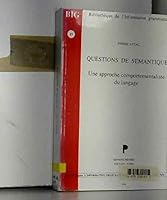 Questions de Semantique. Une Approche Comportementaliste Du Langage 9068316176 Book Cover