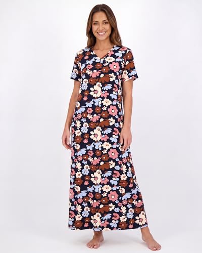 Image of Real Essentials 3 Pack: Women's Soft Maxi Long Nightshirt Short Sleeve Soft Nightgown Sleep Dress (Available in Plus Size)