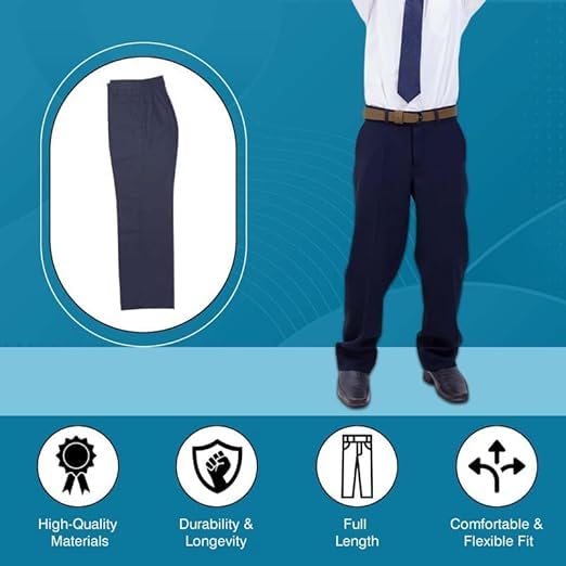 Image of School Uniform Pants for Boys & Girls | Half Elatic | Readymade Trouser for Schools