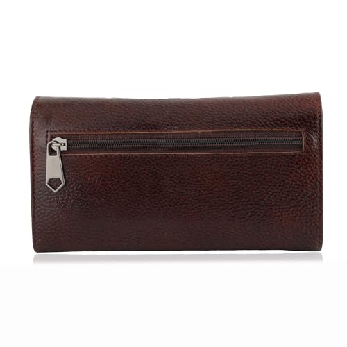 Image of Steve Jhonson Leather Wallet for Women - Mini Hand Purse with Card Holder - Women Stylish Clutch - Cute Mini Ladies Wallet for Daily Use - Fancy Ladies Purse with Slim Design (Brown)