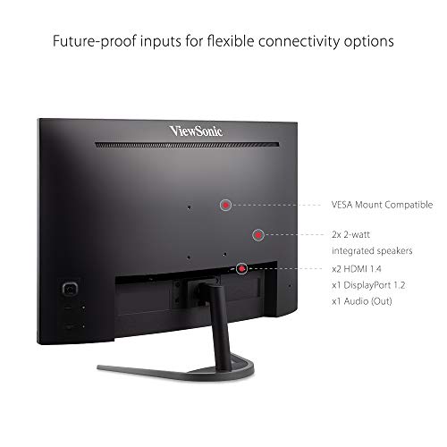 Image of ViewSonic VX3268-PC-MHD 32 Inch Curved 1080p 1ms 165Hz Gaming Monitor with FreeSync Premium, Eye Care, HDMI and Display Port