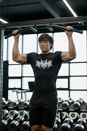 Image of Men Polyster Lycra Printed Half Sleeves Compression T-Shirt for Gym