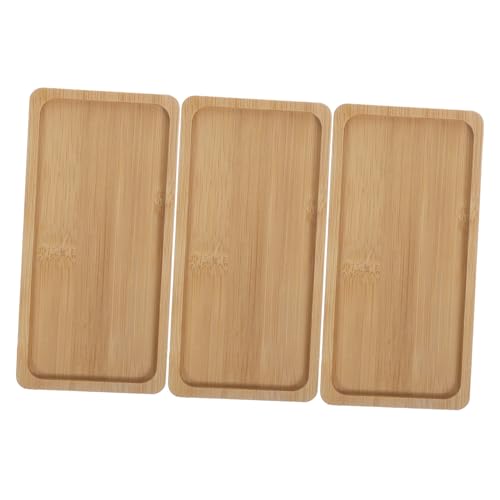 PERSELOSO 3個 日式竹製トレー点 軽量持ち運び簡単 耐久性ある竹素材使用 和風シンプルデザイン コーヒーステーション 朝食やスナックに ダイ