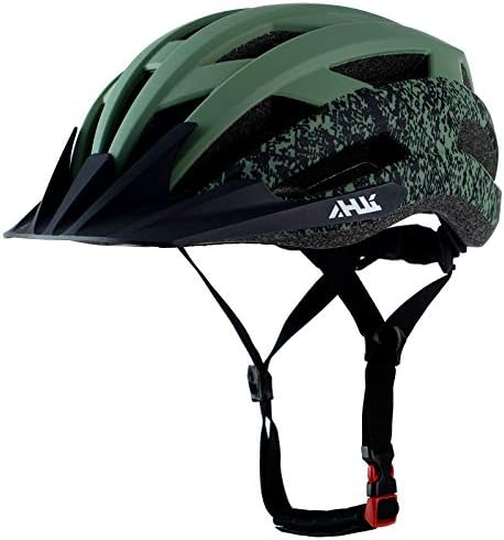 Adult Road Bike Helmet, Men Women Adjustable Mountain Bicycle Helmet with Detachable Visor, 2 Sizes for Youth, Adult (Green L)