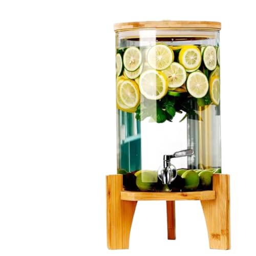 ドリンクサーバー 蛇口付き ビバレッジカップガラス Rcuihak 蛇口ガラス付き冷水ボトル 大容量1.5L/2.5L/4L/5L7L7L7.5L/10L プラムワインジュースビールバケツドラゴンヘッドベースシールタンクストレージコンテナ飲酒バケツ ウォー