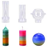 MeiMeiDa Plastic Candle Molds for Candle Making Set of 3 - Including Pillar Mold, Cylinder Mold and