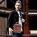 Imagen de MANNUOSI Bolso de Hombro de Cuero de los Crossbody Bolsa de Mano Messenger Hombre Piel Bolso de Negocios Marrón C