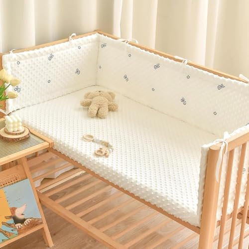 LYMLYB 1 Pieza Nido Cuna para bebé,Suave,Borde Cuna Fibra poliéster, protección Bordes,Protector Cuna para bebé,Borde Cuna,Protector Cama,Cuna Transpirable para bebé NES,H,59.0x11.0inches