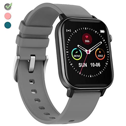 TURNMEON Smart Watch for Men Women, Full Touch Color Screen Waterproof HR Fitness