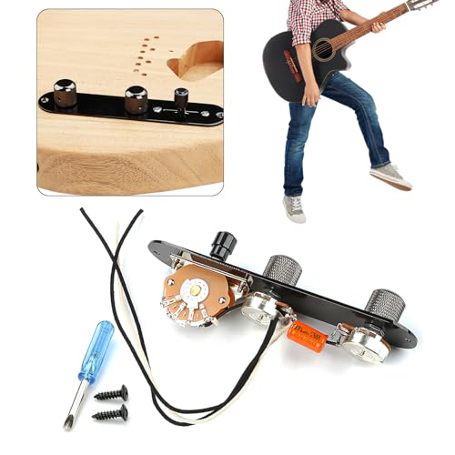 Plaque de commande pré-câblée à 3 voies avec bouton pour interrupteur de guitare - 6