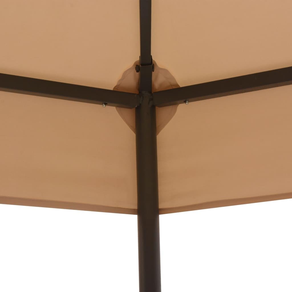 Gazebo da giardino esagonale beige, 323 x 265 cm, tenda esagonale con tetto ventilato a doppia zona, robusto gazebo in acciaio verniciato a polvere, per giardino e terrazza
