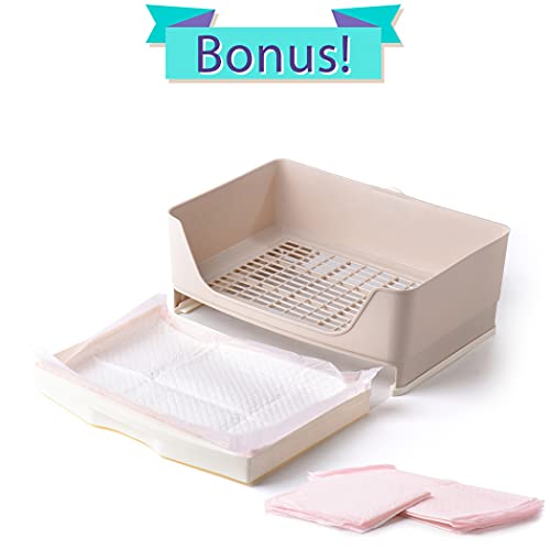 Calpalmy Rabbit Litter Box With Bonus Pads, Drawer, Corner Toilet Box And Bigger Pet Pan For Adult Guinea Pigs, Chinchilla, Ferret, Galesaur, Small Animals #TOP1
