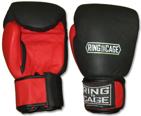 Thai-Style Sparring Boxing Gloves - Blk/Red for Muay Thai, MMA, Kickboxing, Boxing