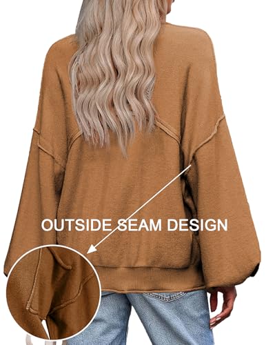 Image of Zeagoo Sweaters for Women 2025 Trendy Fall Fashion Oversized Lantern Long Sleeve Knitted Pullover Tops Outfits