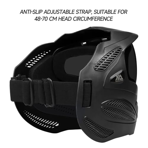 Image of Xaegistac Paintball Mask-Intergrated Sun Visor Airsoft Mask | Airsoft Mask with Wide Field of View, Anti Fog, Adjustable Headband for Paintball, Airsoft