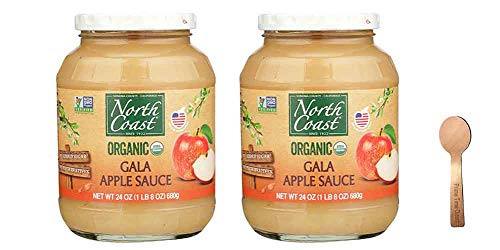 North Coast Organic Gala Apple Sauce 24 oz (Pack of 2) Bundled with PrimeTime Direct Spoon in a PTD Sealed Bag