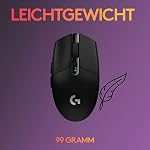 Logitech G305 LIGHTSPEED kabellose Gaming-Maus mit HERO 12K DPI Sensor, Wireless Verbindung, 6 programmierbare Tasten, 250 Stunden Akkulaufzeit, Leichtgewicht, PC/Mac - Schwarz – Bild 5
