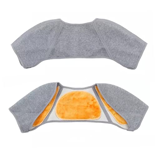 FRCOLOR Thick Bamboo Charcoal Fiber Shoulder Warmer Protector Wrap Fleece Lined Shoulder Support Pad for Pain Relief Adjustable Size M for Sports and Daily Use