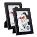 RPJC 5x7 inch Picture Frame(2pk) Made of Solid Wood High Definition Glass for Table Top Display and Wall mounting Photo Frame Black