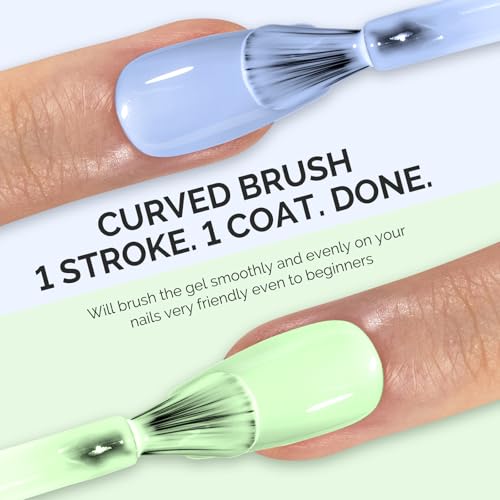 Image of MelodySusie Thick Gel Nail Polish Set- 2 Pcs 15ML Baby Blue & Macaron Green Gel Polish Set Soak Off UV LED Christmas Gift for Women Nail Art Manicure Salon DIY Nail Design Decoration at Home