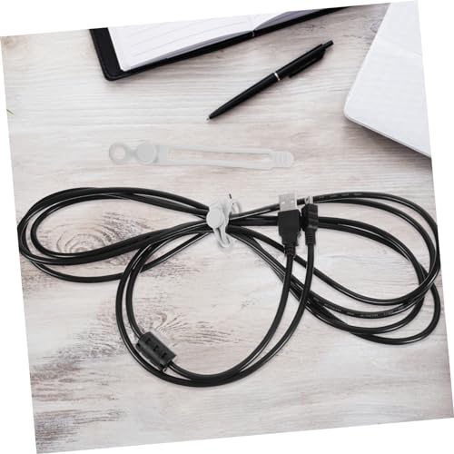 Set de 10 Bridas Reutilizables de Silicona para Cables y Cordon de Alimentación, Gris | Organizador Suave y Resistente para Uso en Casa y Oficina miniatura 5