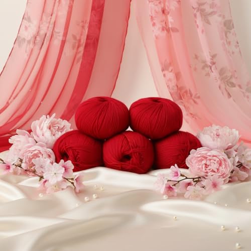 Image of M.G ENTERPRISE 100% Acrylic Wool Red 10 Pc Baby Wool 4 ply -XB Art-EA