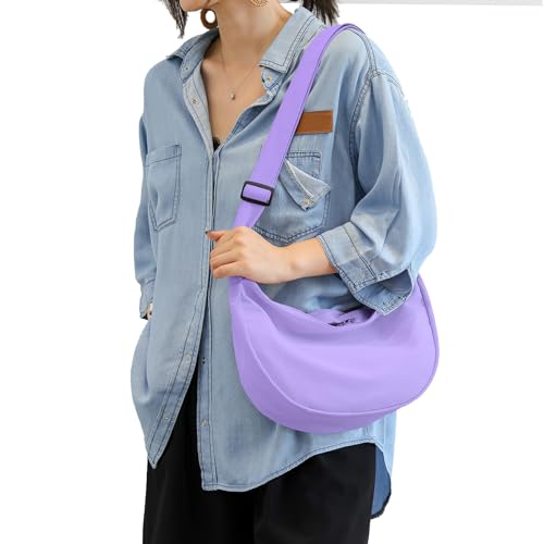 CTWWFS Medium Nylon Crossbody Crescent Bag