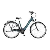 Fischer E-Bike City CITA 4.2i Elektrofahrrad für Damen und Herren, RH 50 cm, Mittelmotor 65 Nm, 36 V Akku, graphitschwarzgrün matt, 50cm-711Wh