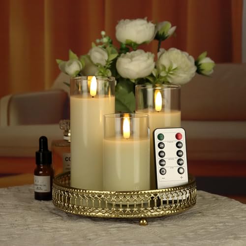 Image of Flashing Flameless Candle Battery,Flashing Led Pillar Candles with Remote Control and Battery Power,Set of 5 /Ivory1