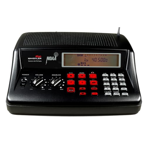 Image of Whistler WS1025 Analog Desktop Scanner - Programmable Police /Fire /Weather Radio with 200 Channels and Backlit LCD Display - Easy-to-Use Base Unit - Black