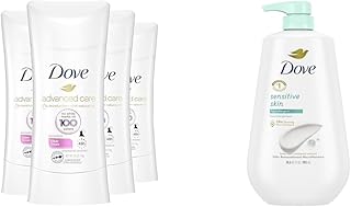 Antiperspirant Deodorant Stick No White Marks on 100 Colors Clear Finish 48-Hour Sweat & Body Wash with Pump Sensitive Skin Hypoallergenic, Paraben-Free, Sulfate-Free, Cruelty-Free