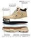 Steel Toe Shoes for Men Women Lightweight Breathable Work Boots Unisex Waterproof Non-Slip Safety Hiking Shoes Anti-Smashing and Anti-Puncture Fashion Sneakers Khaki