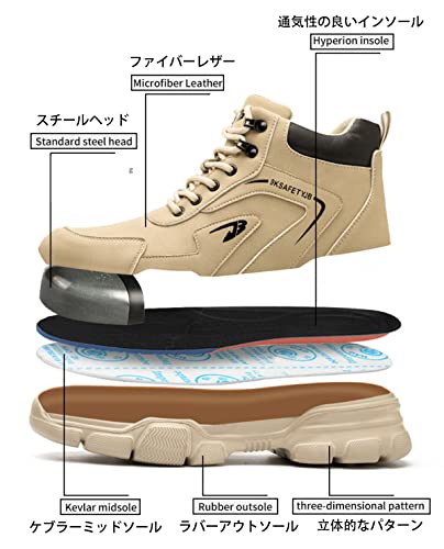 Steel Toe Shoes for Men Women Lightweight Waterproof Work Safety Boots Anti-Smashing Anti-Puncture Hiking Shoes2