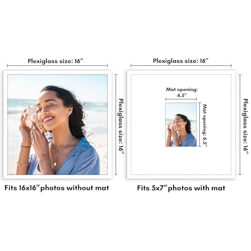 Americanflat Bilderrahmen mit poliertem Plexiglas, 40,6 x 40,6 cm, Verwendung als 12,7 x 17,8 cm Rahmen mit Passepartout oder 40,6 x 40… – Ansicht 2