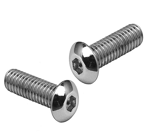 M5 (5mm x 40mm) Hex Socket Button Head Screws - BZP Steel (Pack of 20), Silver, M5 x 40mm